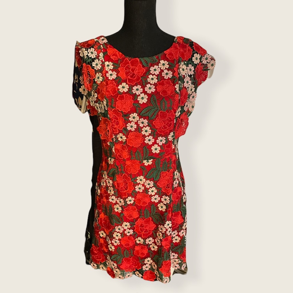 Red Embroidered Dress